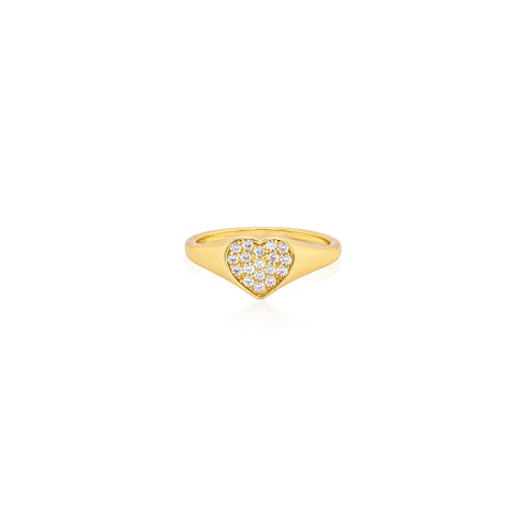 Aurora sterling silver cz heart ring