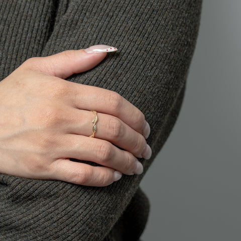 Aurora sterling silver gold vermeil leaf ring