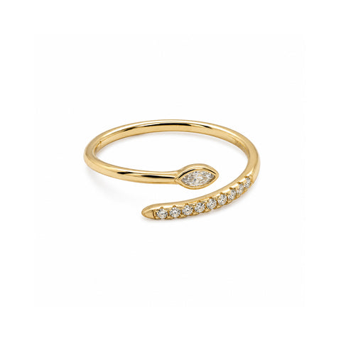 Aurora sterling silver gold vermeil cz bypass ring