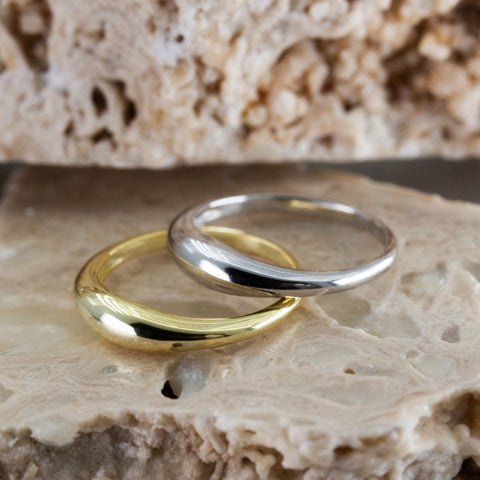 Aurora sterling silver gold vermeil dome ring