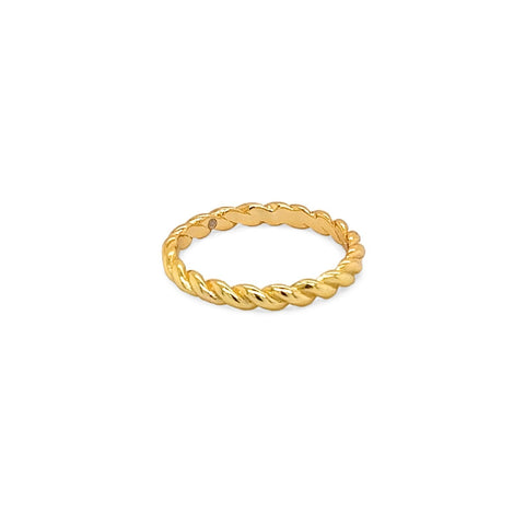 Aurora sterling silver gold vermeil rope ring