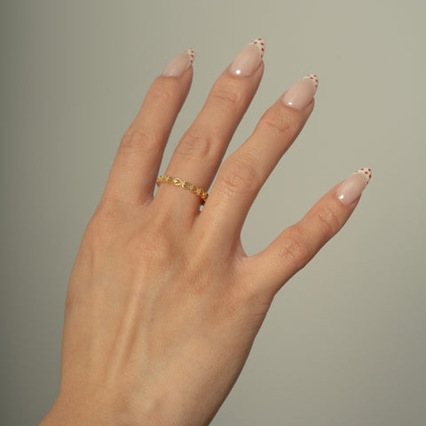 Aurora sterling silver gold vermeil eternity heart ring