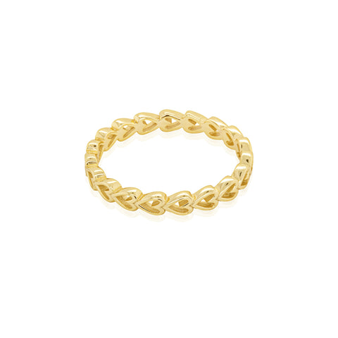 Aurora sterling silver gold vermeil eternity heart ring