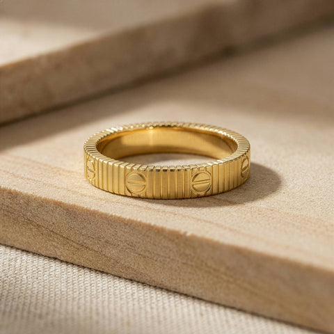 Aurora sterling silver gold vermeil love ring