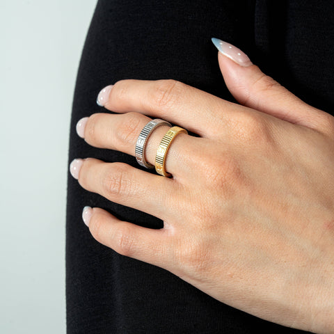 Aurora sterling silver gold vermeil love ring