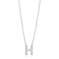 Reign sterling silver cubic zirconia initial H necklace
