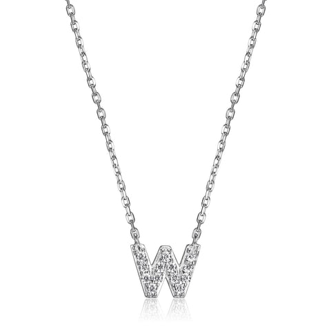Reign sterling silver initial W pendant