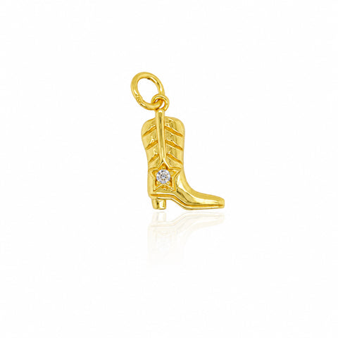 Aurora sterling silver gold vermeil cz cowboy boot charm/pendant