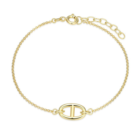 Reign sterling silver gold plate mariner bracelet