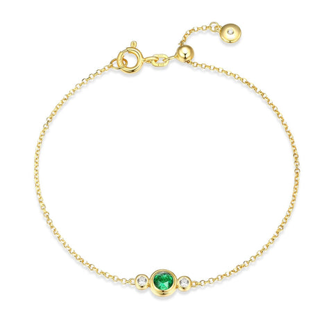 Reign sterling silver gold plate May birthstone bracelet