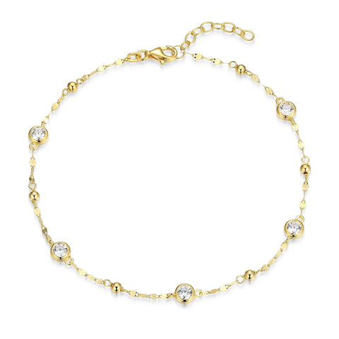 Reign sterling silver, gold plate anklet