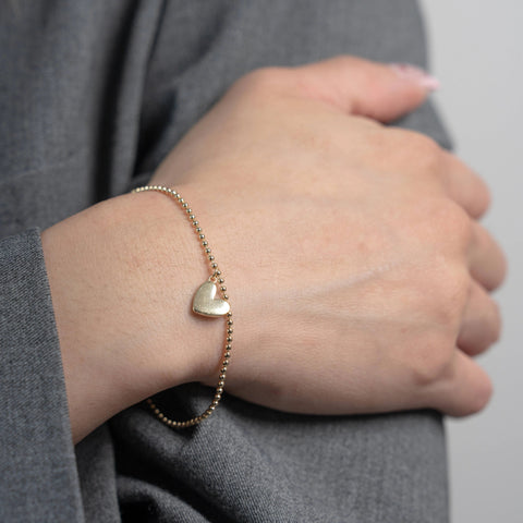 Aurora sterling silver gold vermeil heart bracelet