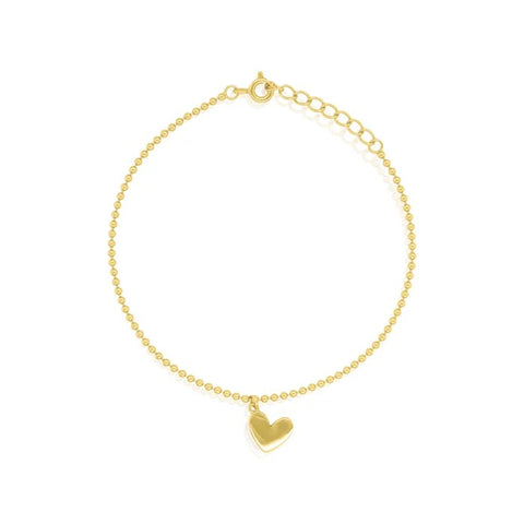 Aurora sterling silver gold vermeil heart bracelet