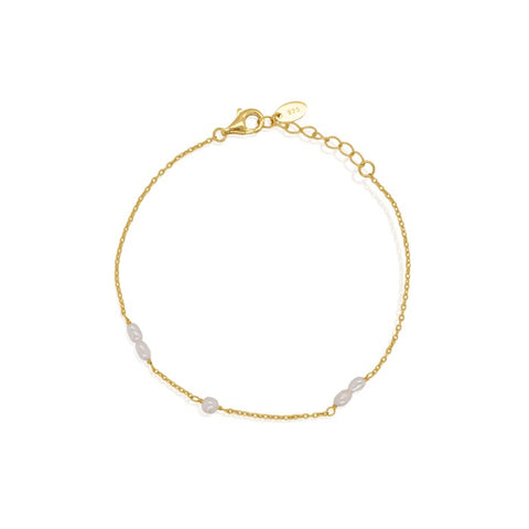 Aurora sterling silver gold vermeil pearl bracelet