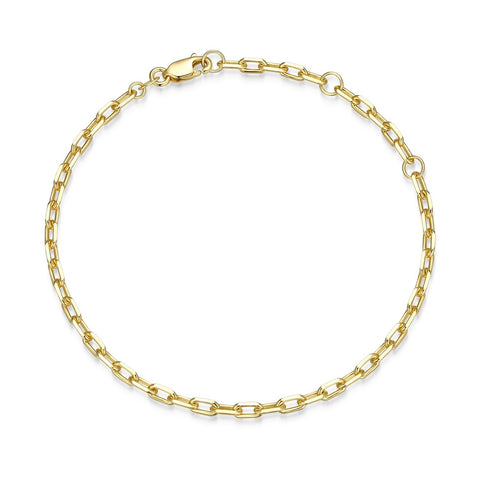 STERLING SILVER GOLD PLATED DIAMOND CUT CABLE BRACELET