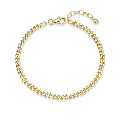 STERLING SILVER GOLD PLATED COWBOY CHAIN BRACELET