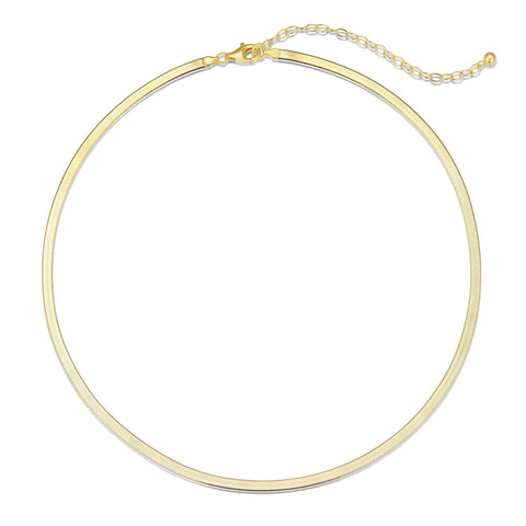 REIGN STERLING SILVER GOLD PLATE HERRINGBONE CHAIN