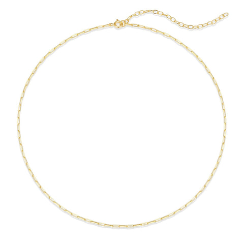 REIGN STERLING SILVER GOLD PLATE PAPERCLIP CHAIN