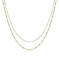 REIGN STERLING SILVER GOLD PLATED BOX CHAIN WITH CABLE CHAIN SPACER TUBES CHAIN 16+2 INCHES LONG