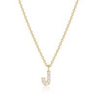 REIGN STERLING SILVER GOLD PLATED INITIAL "J" WITH CUBIC ZIRCONIAS ON A 18 INCH DIAMOND CUT CABLE CHAIN