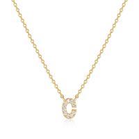 REIGN STERLING SILVER GOLD PLATED INITIAL E WITH CUBIC ZIRCONIAS ON AN 18" DIAMOND CUT CABLE CHAIN