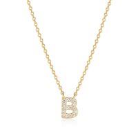 REIGN STERLING SILVER GOLD PLATED INITIAL "B"WITH CUBIC ZIRCONIAS ON AN 18" DIAMOND CUT CABLE CHAIN