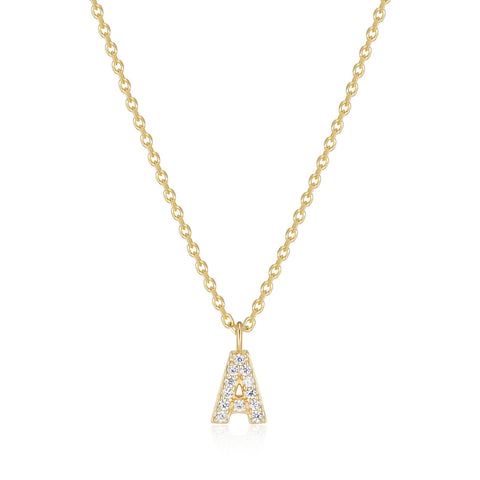 Reign sterling silver gold plate Initial A pendant