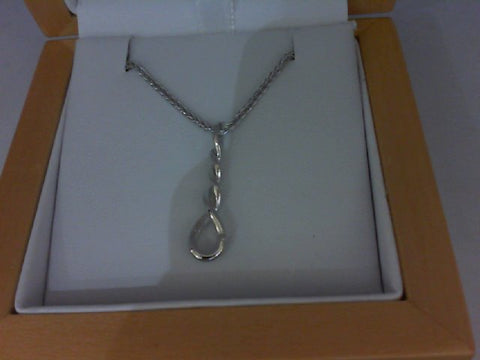 WHITE ICE SWIRL DROP NECKLACE