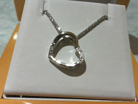 STERLING SILVER HEART WITH TINY DIAMONDS AND CHAIN