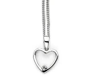 WHITE ICE DIAMOND HEART NECKLACE  671-10236
