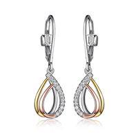 ELLE sterling silver 3 tone earrings