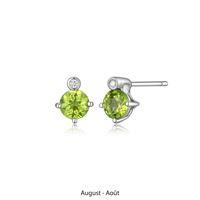 ELLE STERLING SILVER AUGUST PERIDOT BIRTHSTONE WITH LAB GROWN DIAMOND