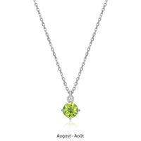 ELLE STERLING SILVER AUGUST PERIDOT & LAB GROWN DIAMOND 17+2 INCH NECKLACE