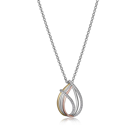 ELLE sterling silver 3 tone Ocean pendant