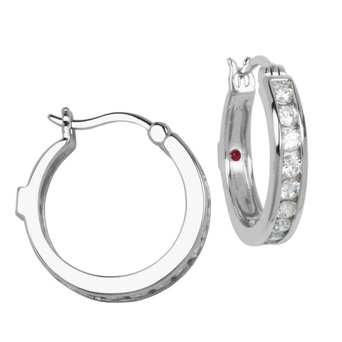 ELLE sterling silver cz hoop earrings