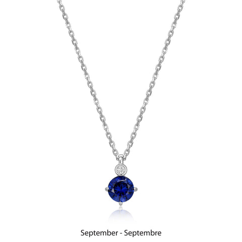 ELLE sterling silver sapphire & diamond necklace