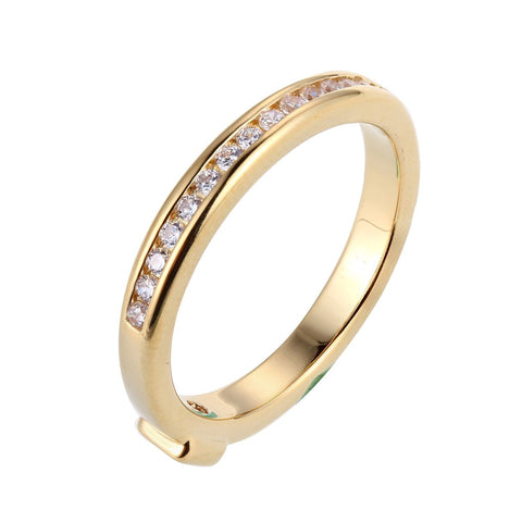 ELLE sterling silver gold plate cubic zirconia ring