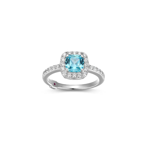 STERLING SILVER BLUE CZ RING SIZE 7