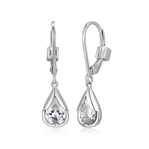S/S CUBIC ZIRCONIA DROP EARRINGS