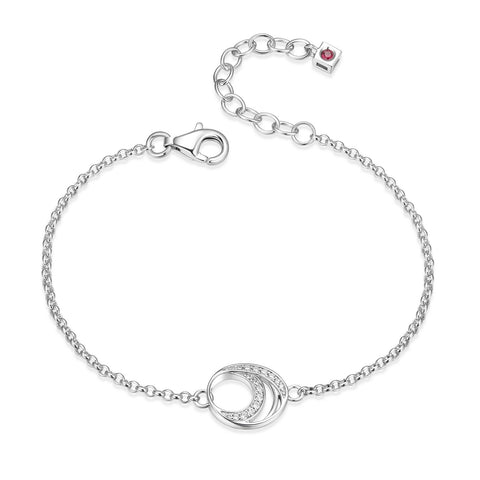 S/S DOUBLE LAYERED OVAL CZ BRACELET