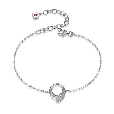 S/S OVAL CZ PAVE BRACELET