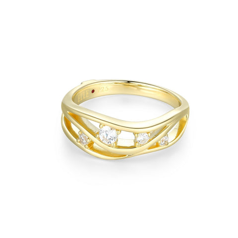 S/S GOLD PLATED CZ RING