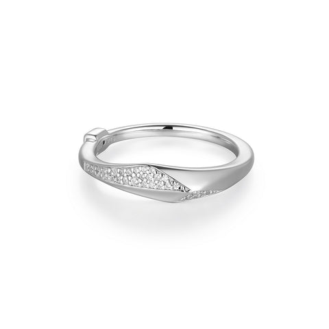 STERLING SILVER POLYGON RING WITH CUBIC ZIRCONIAS