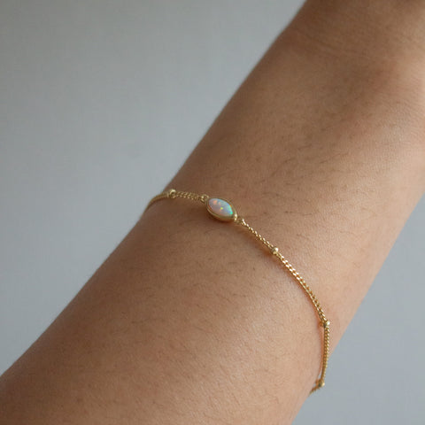 Aurora sterling silver gold vermeil opal bracelet