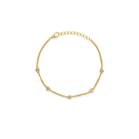 Aurora sterling silver gold vermeil cz curb bracelet