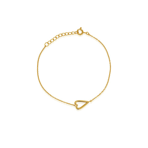 Aurora sterling silver gold vermeil open heart bracelet
