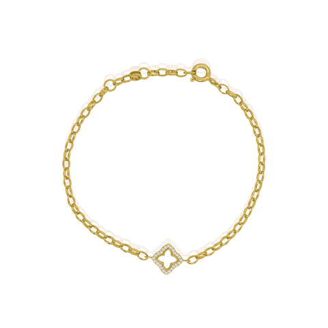 Aurora sterling silver cz clover bracelet
