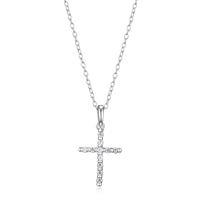 Reign sterling silver cubic zirconia cross necklace