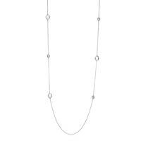 Elle sterling silver pearl and cubic zirconia 36" necklace