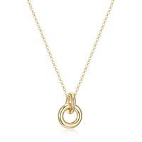 Elle sterling silver gold plated interlocking ring necklace